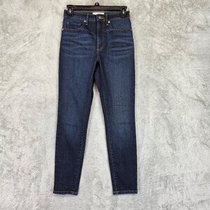 Everlane The High Rise Skinny Jean Jeans Womens 25 Ankle Blue Dark Wash Stretch